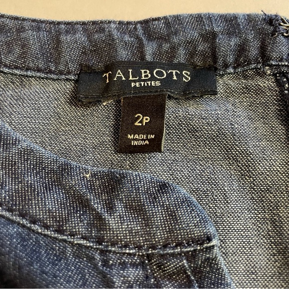 Talbots Women's Denim Dress 3/4 Length Sleeves Size 2P - Picture 9 of 11